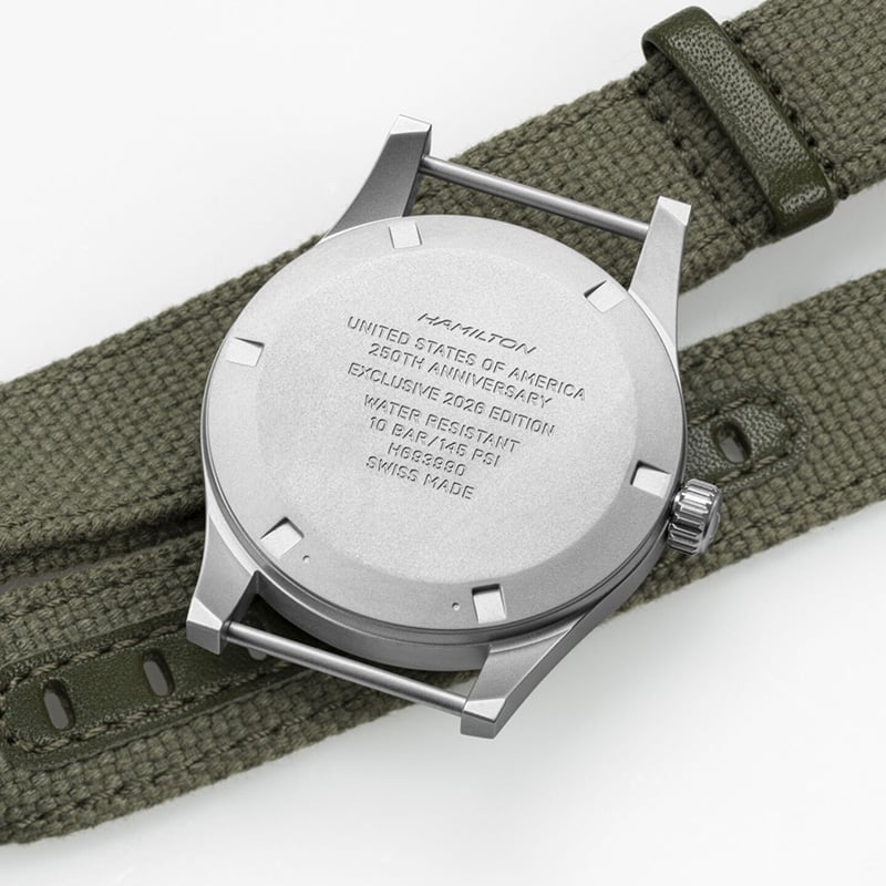 Hamilton Khaki Field Mechanical 36mm, Gehäuseboden 