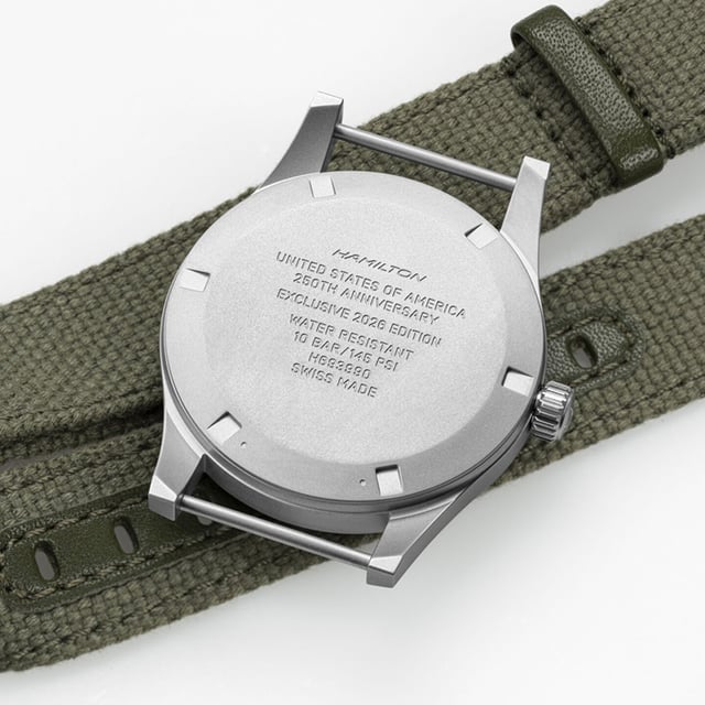 Hamilton Khaki Field Mechanical 36mm, Gehäuseboden 