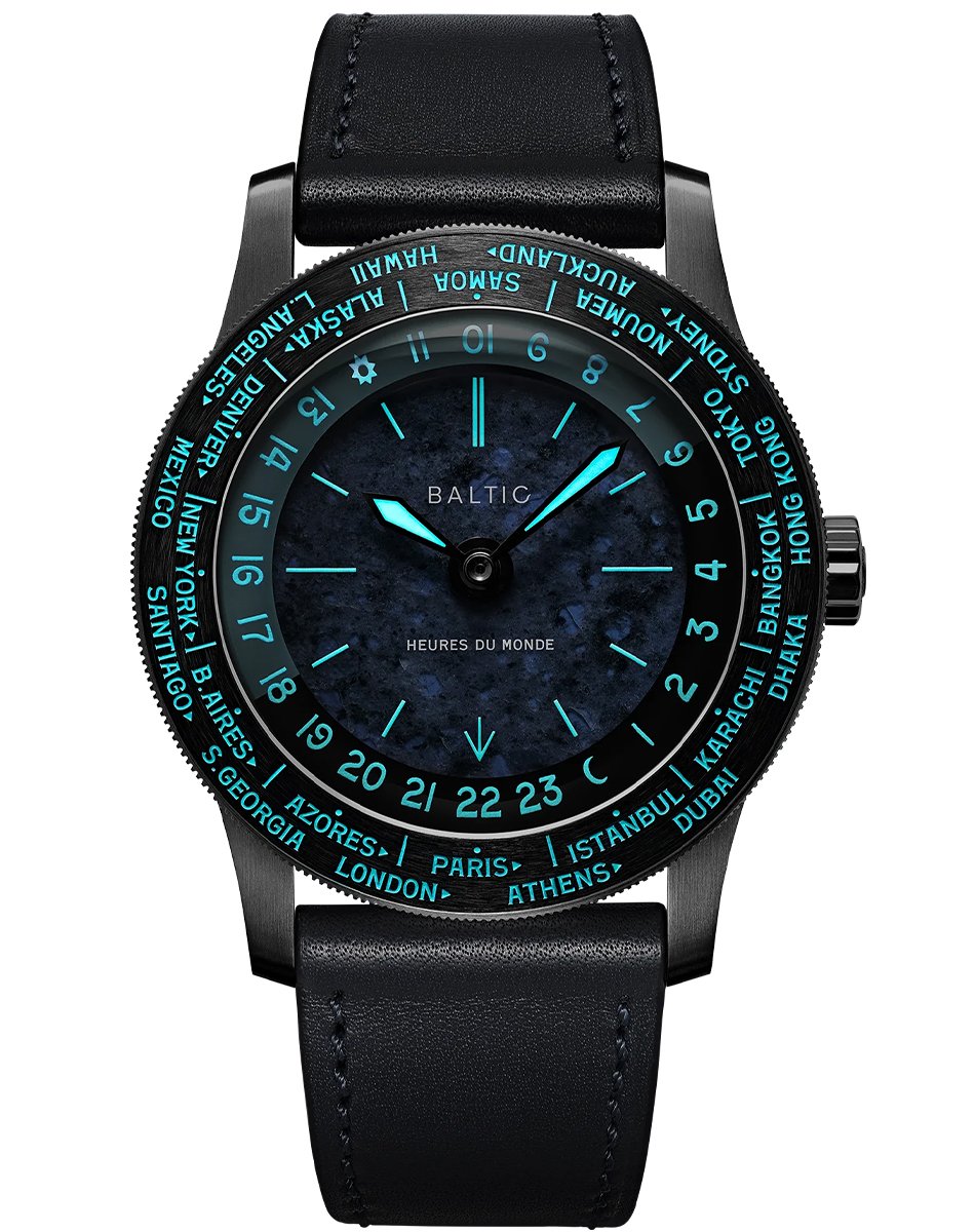 Baltic – Heures du Monde Worldtimer, Weltzeituhr aus Edelstahl mit Automatikkaliber