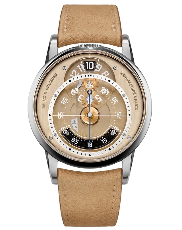 Baltic × SpaceOne – Seconde Majeure, ausgefallene Uhrenkreation mit sichtbarer Mechanik
