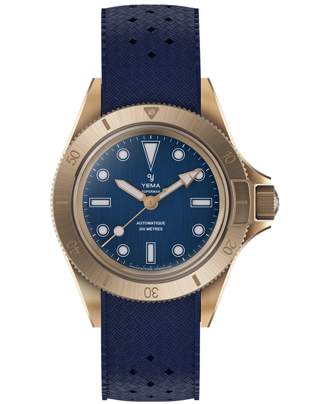 Yema – Superman Bronze CMM.10 Limited Edition, Retro-Taucheruhr aus Bronze mit Automatikwerk und blauem Zifferblatt