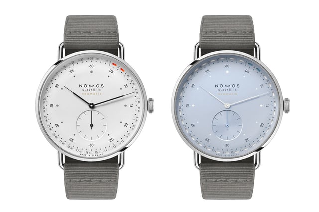 Nomos: Metro Neomatik 41 Update mit weißem und eisblauem Zifferblatt