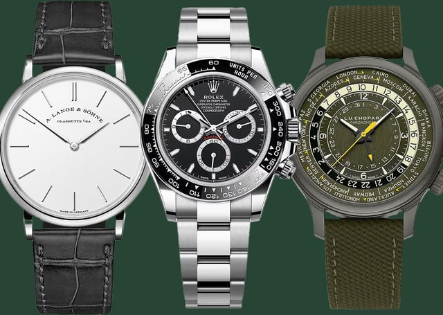 A. Lange & Söhne, Rolex, Chopard, Dresswatch, Chronograph und Reiseuhr