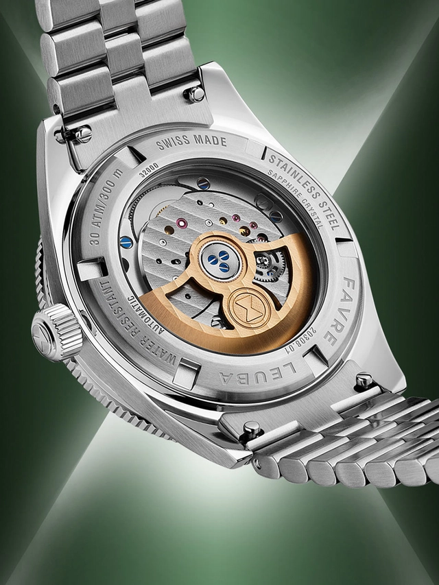 Favre Leuba Deep Raider Renaissance-Meteorite, Werk durch Saphirglasboden