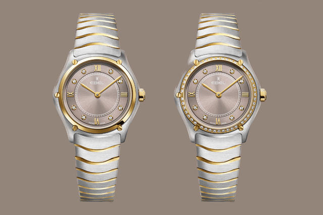 Die beiden versionen der Ebel Sport Classic Taupe, diamanten