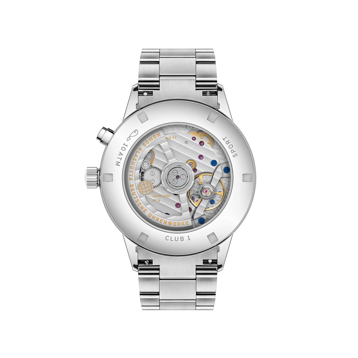 Nomos Glashütte: Club Sport neomatik Weltzeit silber Boden