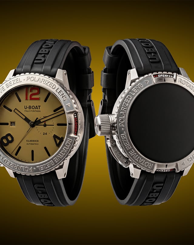 U-Boat – Classico Polarized Dark Mistery, Taucheruhr mit braunem Zifferblatt und Automatikwerk
