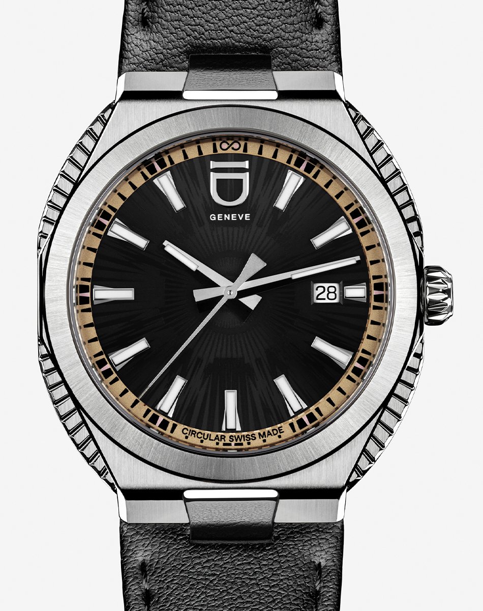  ID Genève – Circular S „Eclipse“, Automatik-Edelstahluhr mit schwarzem Zifferblatt