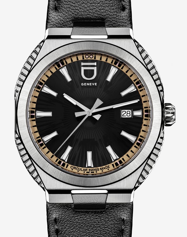  ID Genève – Circular S „Eclipse“, Automatik-Edelstahluhr mit schwarzem Zifferblatt