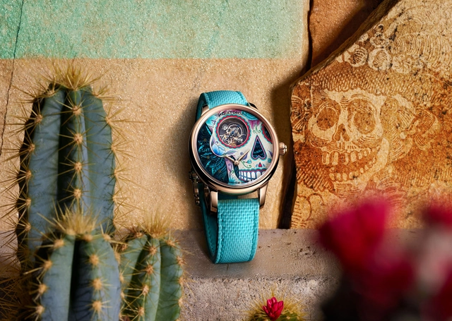 Jaquet Droz Tourbillon Red Gold Catrina Skull mit mexikanischen Motiven