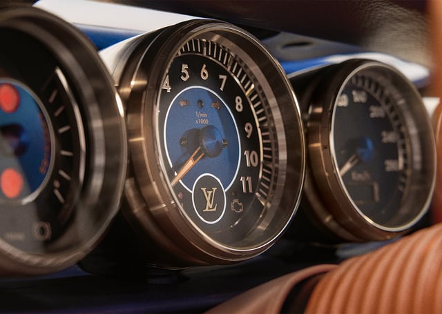 Louis Vuitton Tambour Dashboard Clock, Porsche 911 Reimagined by Singer