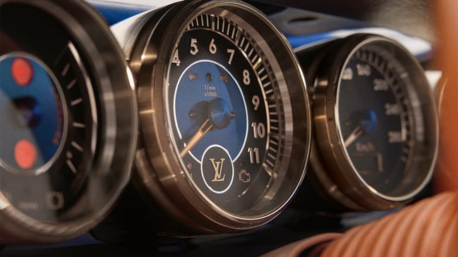 Louis Vuitton Tambour Dashboard Clock, Porsche 911 Reimagined by Singer