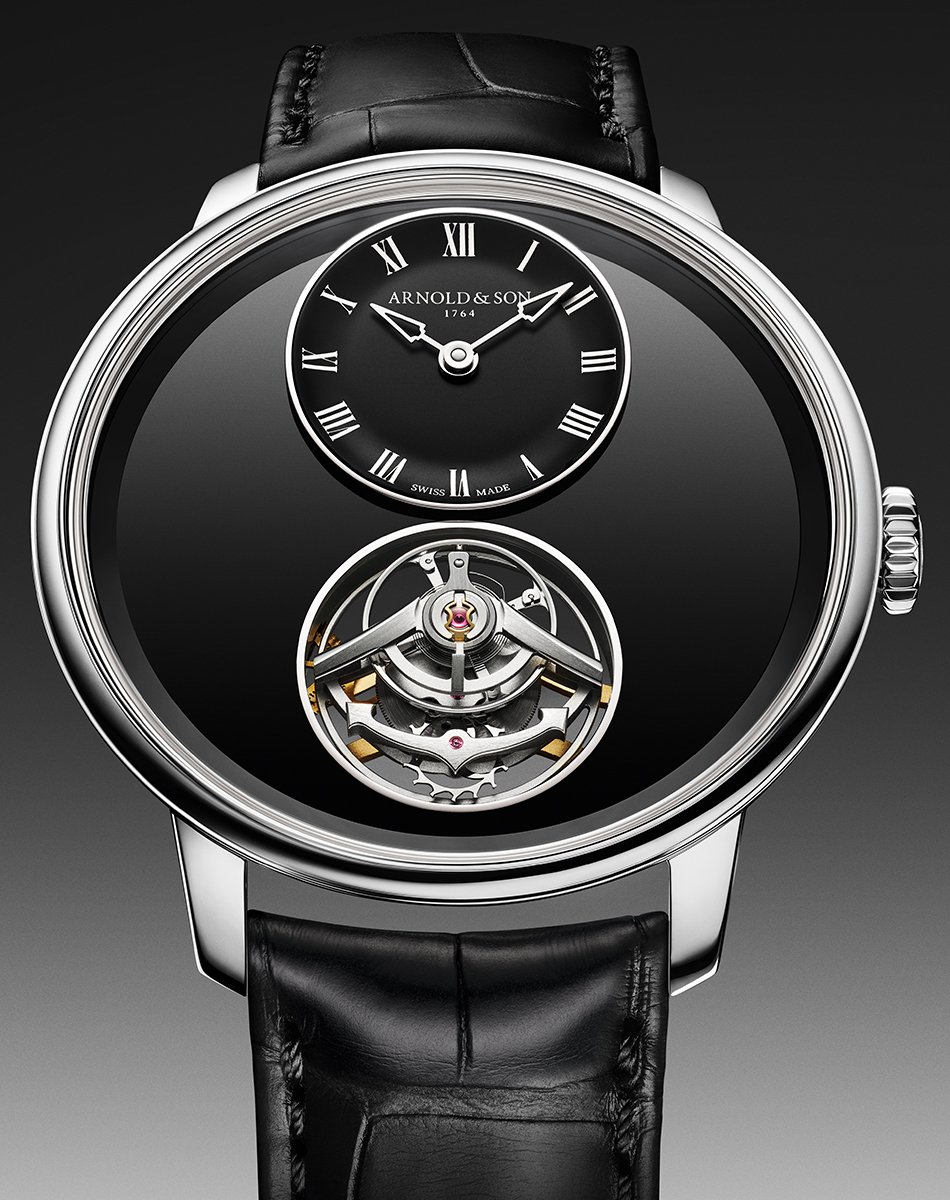 Arnold & Son – Ultrathin Tourbillon Onyx, elegante Dresswatch mit Tourbillon und Onyx-Zifferblatt