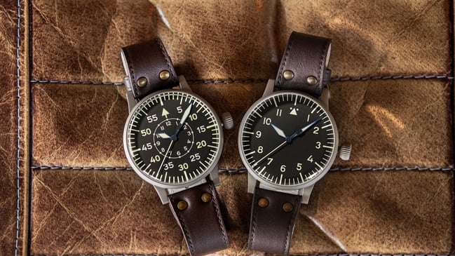 Laco: Replika 55 mit Baumuster-B- und Baumuster-A-Zifferblatt