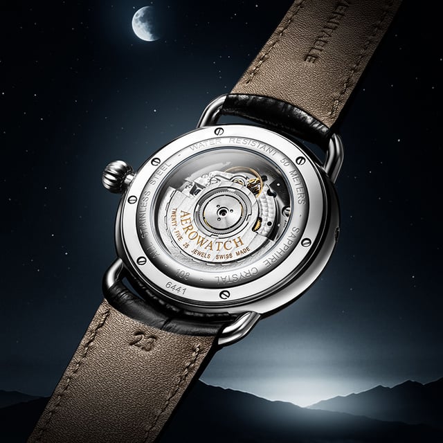 Aerowatch 1942 Calendrier Complet, 91108-AA01, Gehäuseboden