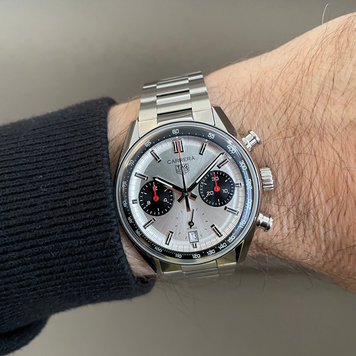 TAG Heuer Carrera Chronograph Panda Wristshot Quadrat