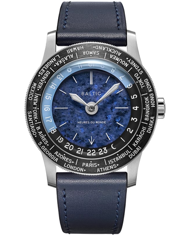 Baltic – Heures du Monde Worldtimer, Weltzeituhr aus Edelstahl mit Automatikkaliber