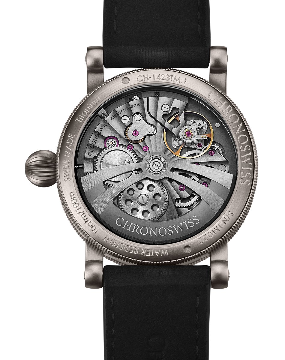 Chronoswiss – Delphis Art Deco, Titanuhr mit Automatikwerk und grauem Zifferblatt