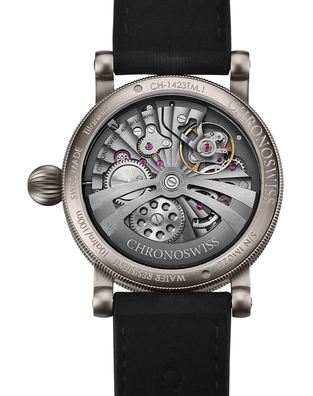 Chronoswiss – Delphis Art Deco, Titanuhr mit Automatikwerk und grauem Zifferblatt