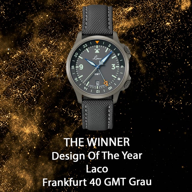 Laco Fliegeruhren Sondermodelle Frankfurt 40 GMT Grau