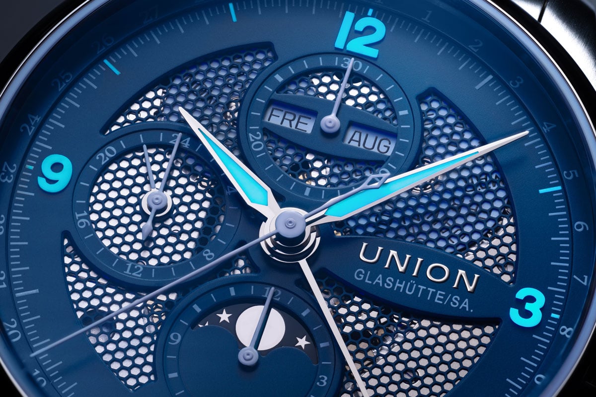 Union Glashütte: Belisar Chronograph Mondphase Detail