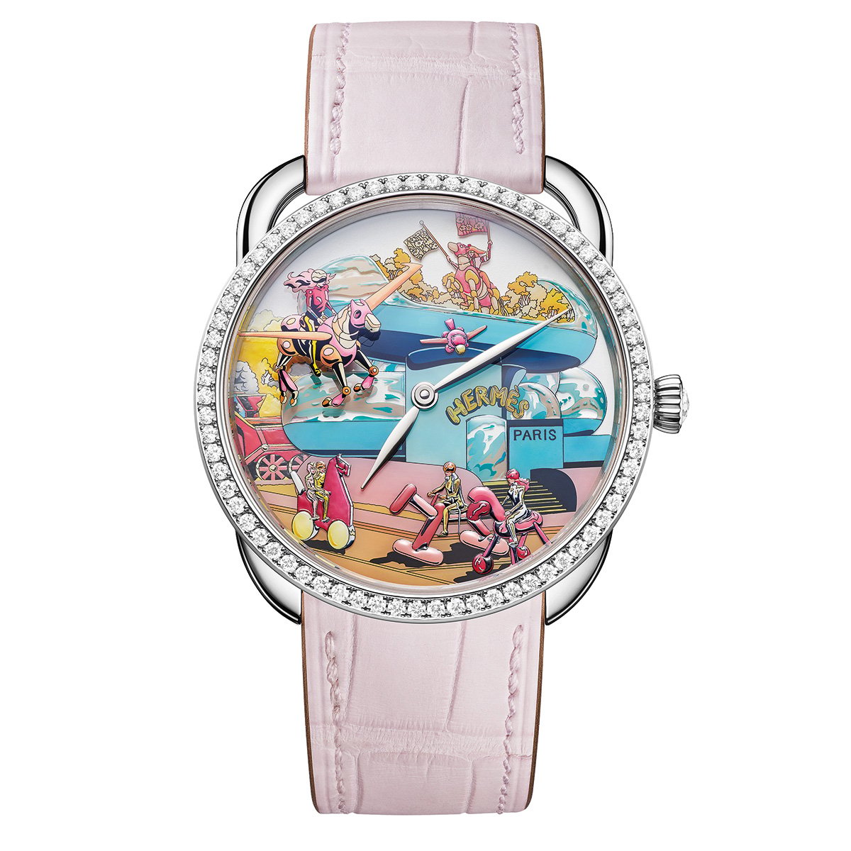 Arceau Hermès Locomotion, Uhr mit buntem Zifferblatt