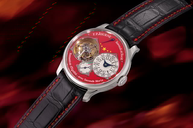 F. P. Journe Tourbillon Souverain Chine 2010, Haute-Horlogerie-Uhr mit rotem Zifferblatt