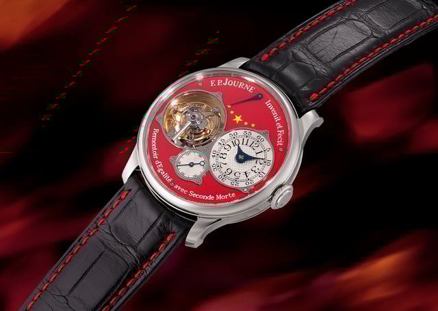 F. P. Journe Tourbillon Souverain Chine 2010, Haute-Horlogerie-Uhr mit rotem Zifferblatt