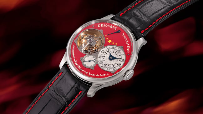 F. P. Journe Tourbillon Souverain Chine 2010, Haute-Horlogerie-Uhr mit rotem Zifferblatt