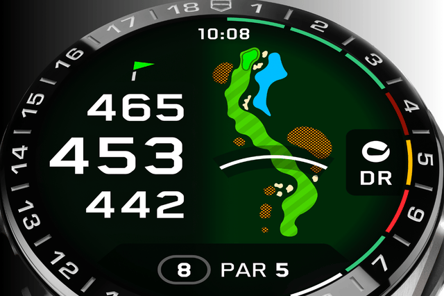 Display der TAG Heuer Connected Calibre E5 45 mm x TaylorMade Edition