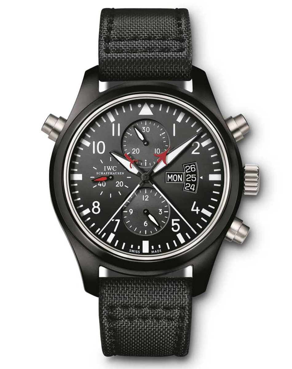 IWC Pilot’s Watch Double Chronograph Top Gun, Automatikchronograph von IWC in schwarz