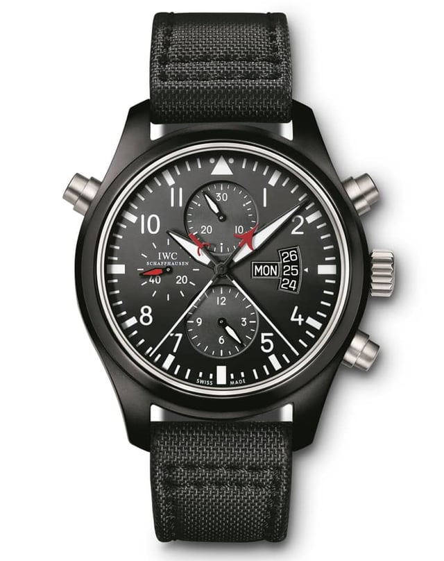 IWC Pilot’s Watch Double Chronograph Top Gun, Automatikchronograph von IWC in schwarz