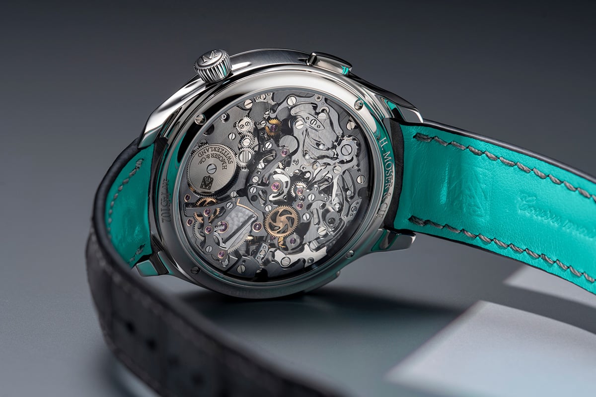H. Moser & Cie. Endeavour Flyback Chronograph Dual Time Date, Boden und Werk