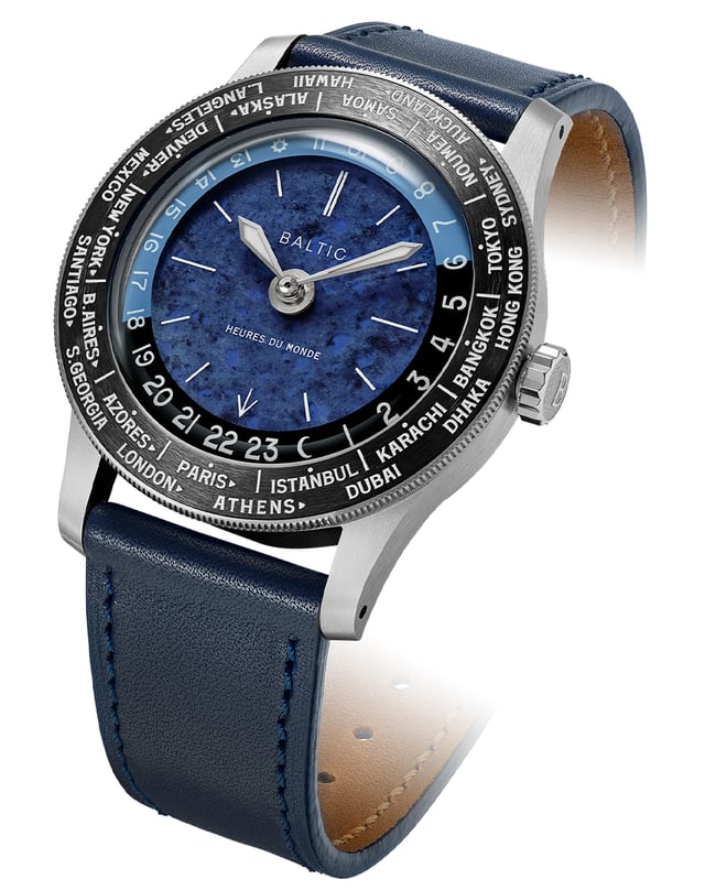 Baltic – Heures du Monde Worldtimer, Weltzeituhr aus Edelstahl mit Automatikkaliber