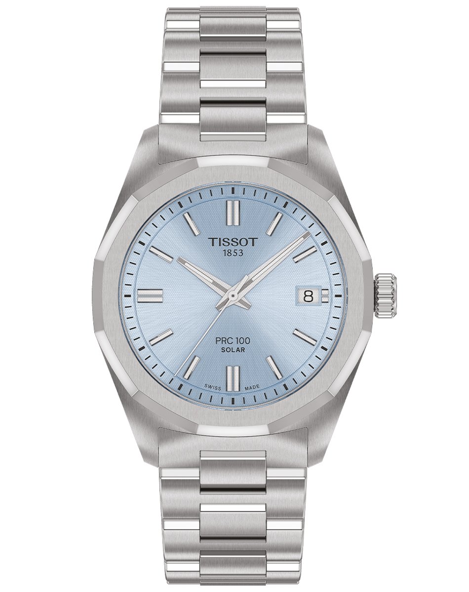 Tissot – PRC 100 Solar 34 mm, Edelstahluhr mit Solarkaliber