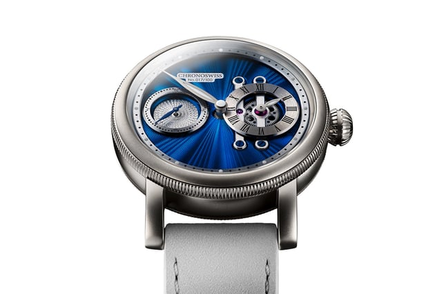 Chronoswiss StrikeTwo StellarBlue, Zifferblatt in Blau