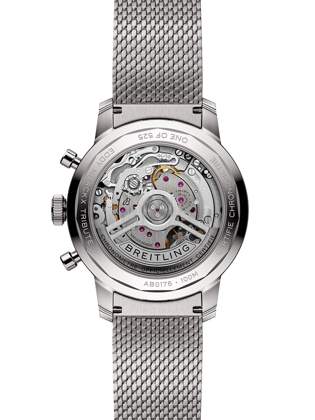 Breitling Top Time B01 Eddy Merckx, ref. AB01762C1I1A1: Gehäuseboden mit Werk
