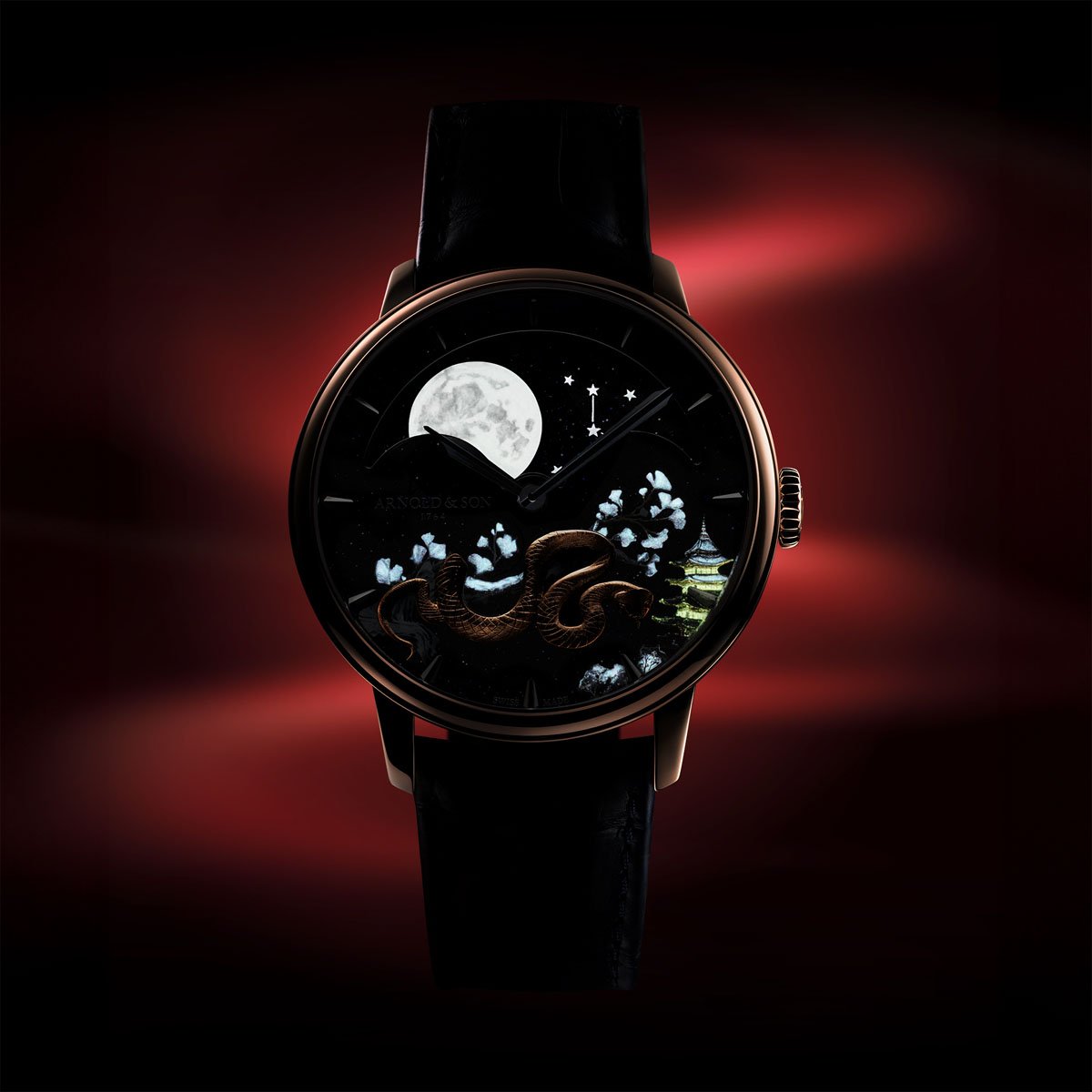 Arnold & Son: Perpetual Moon 41.5 Red Gold Year of the Snake Lume