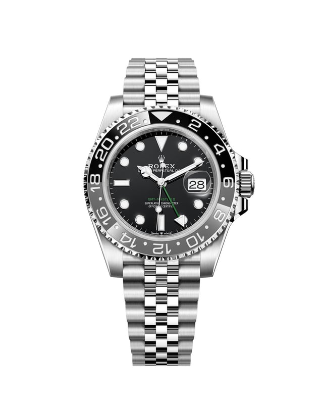 Rolex: GMT-Master II mit schwarz-grauer Lünette und Oysterband