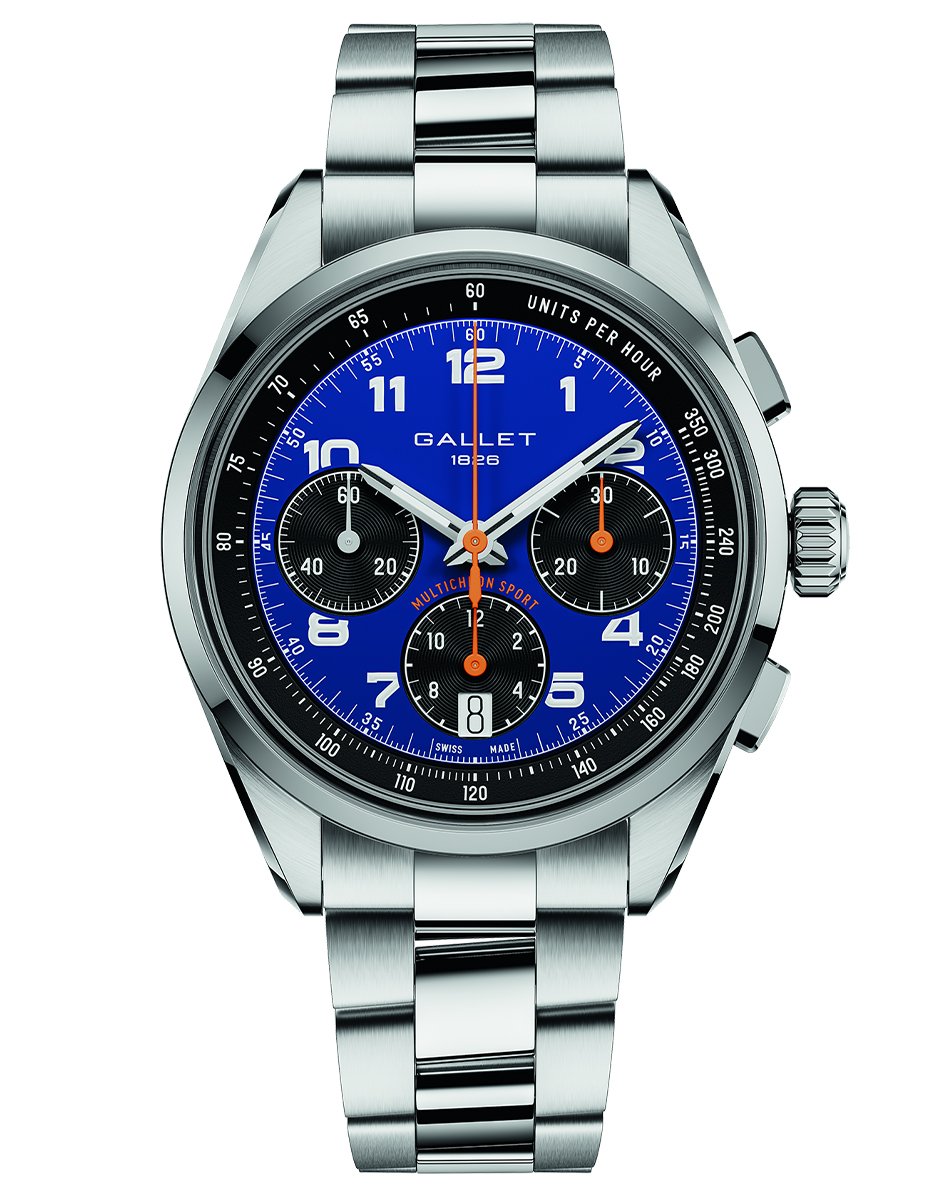 Gallet Multichron Sport, Automatikuhr aus Edelstahl mit Stahlband