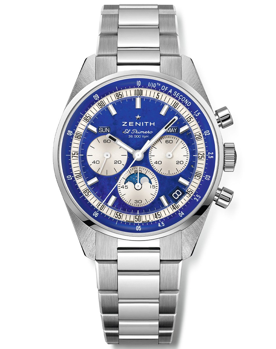Zenith – Chronomaster Original Triple Calendar Lapislazuli, Automatik-Chronograph am Edelstahlband