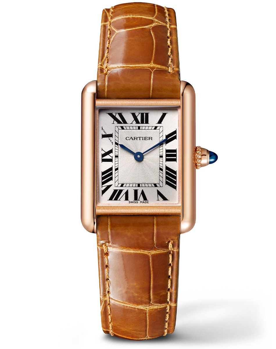 Cartier Tank, Dresswatch aus Gold mit Handaufzugskaliber