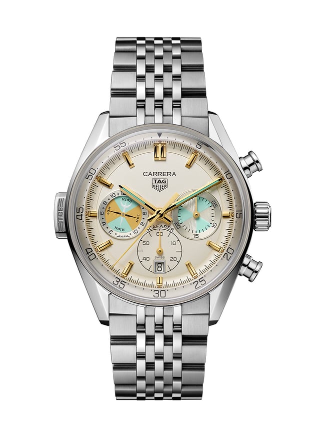 TAG Heuer Carrera Chronograph Seafarer, Frontansicht Edelstahluhr, Chronograph