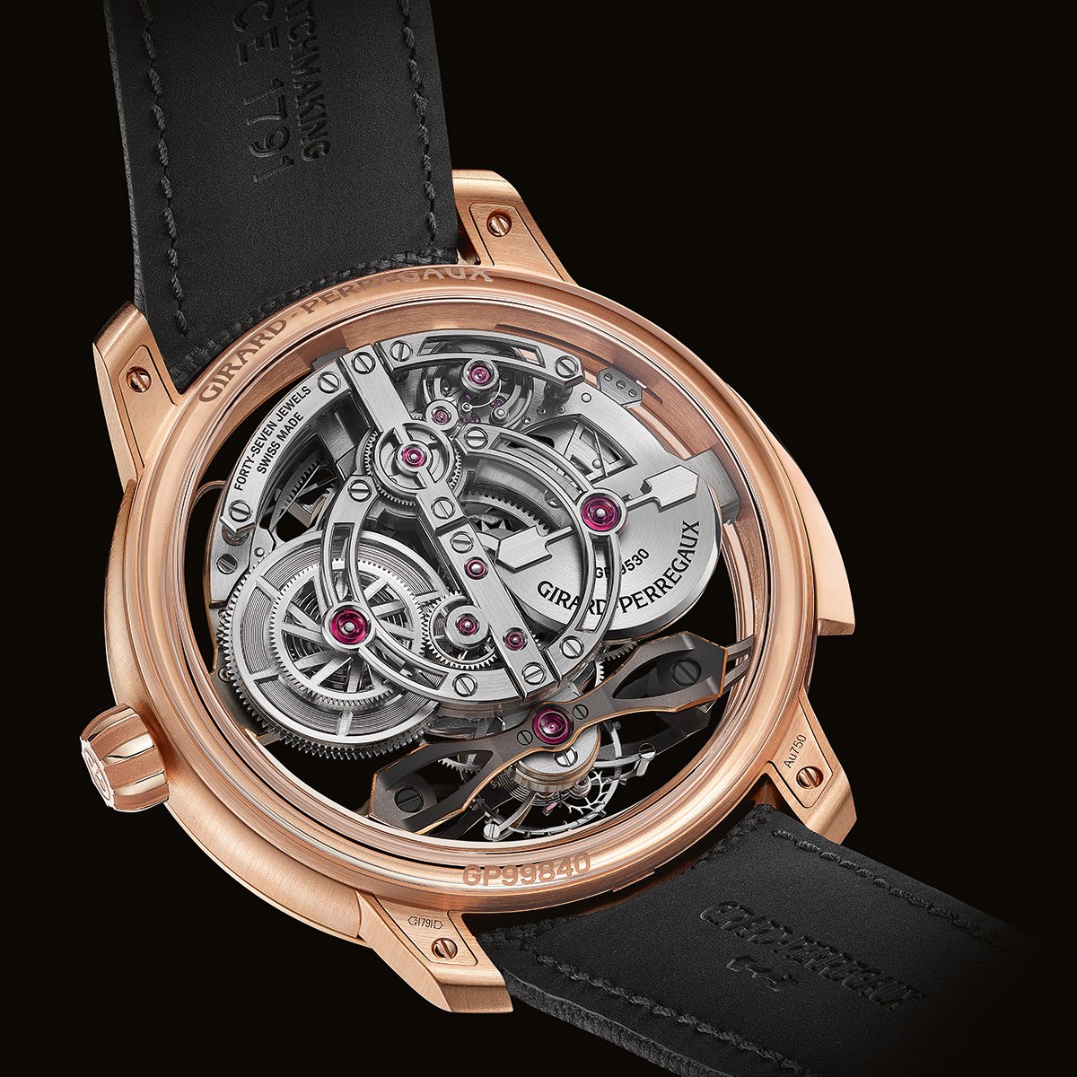 Mechanisches Manufakturwerk mit automatischem Aufzug, Mikrorotor aus Weißgold Durchmesser: 43,55 mm (17’’’)