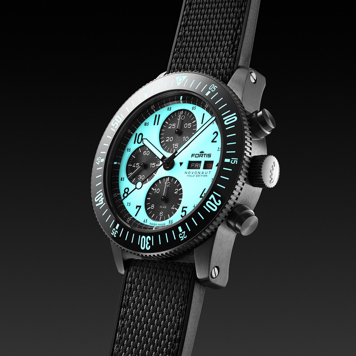 Fortis Novonaut Halo Edition mit Super-Luminova Lumicast X1