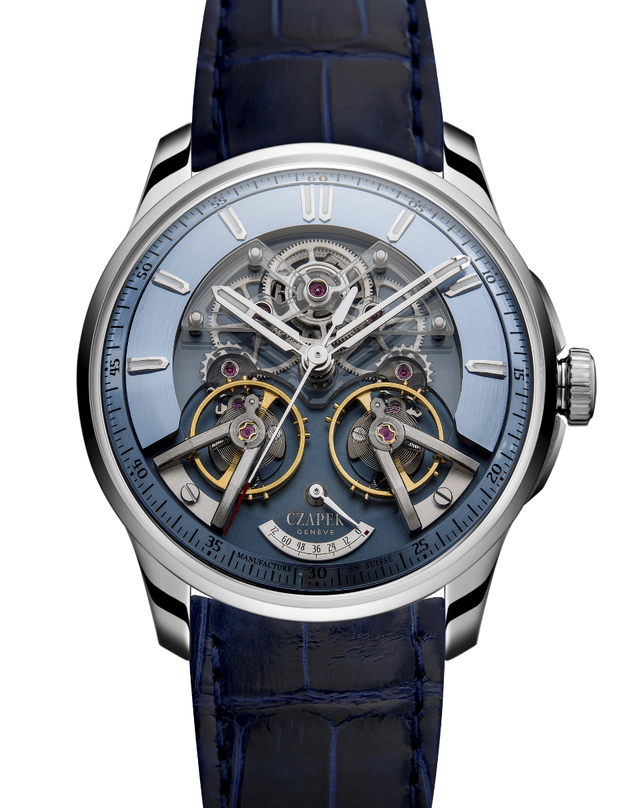 Czapek & Cie – Place Vendôme Complicité Glacier Blue, limitierte Luxusuhr mit offener Feinmechanik