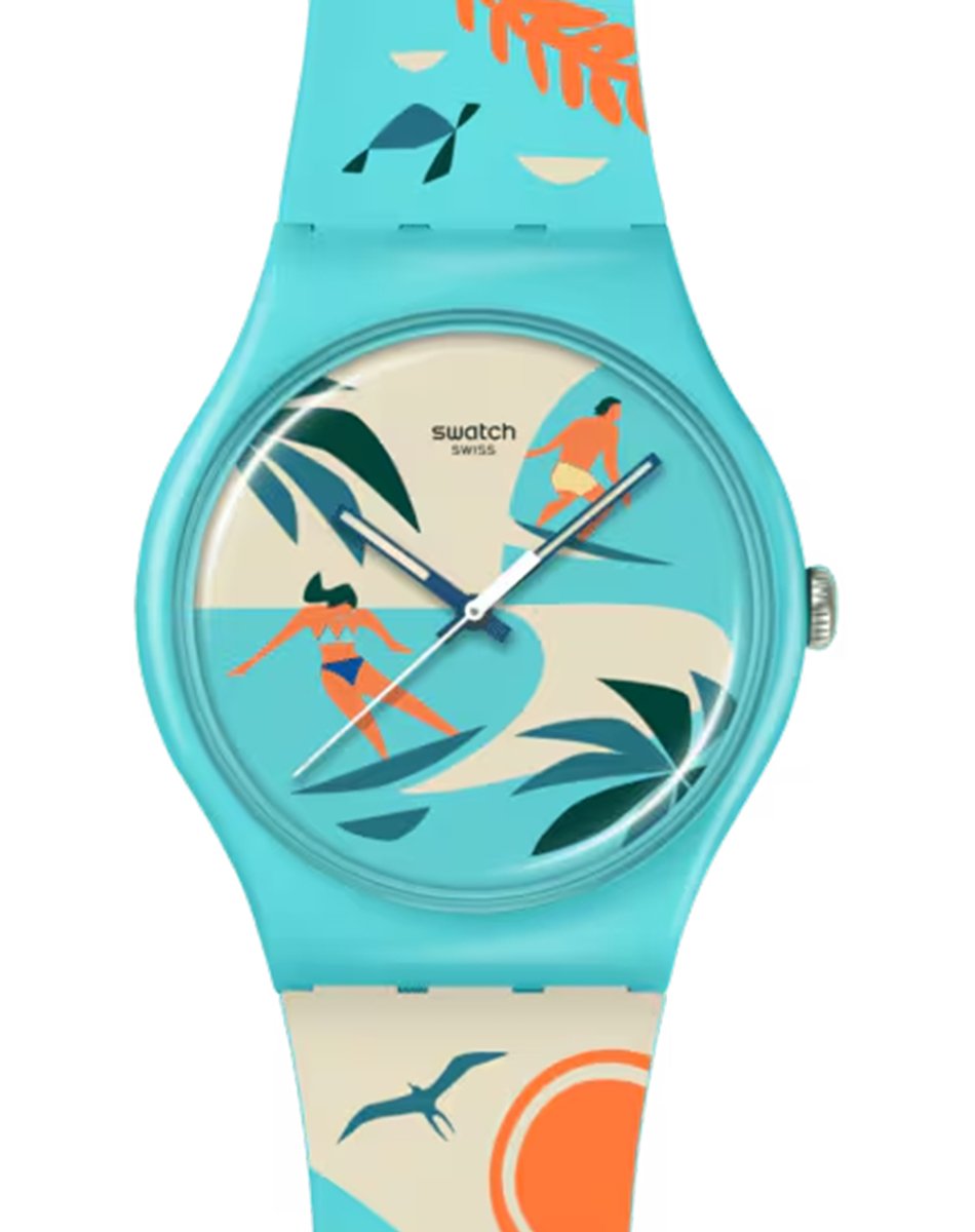 Swatch – Hawai‘i Nei, bunte Quarzuhr aus Plastik