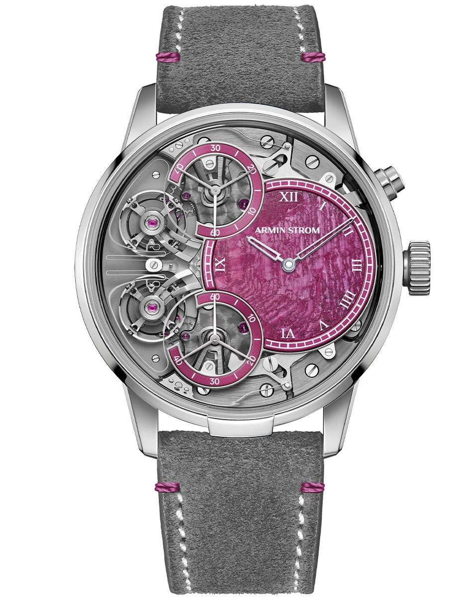 Armin Strom Mirrored Force Resonance Ruby, Haute-Horlogerie-Uhr mit offener Mechanik 