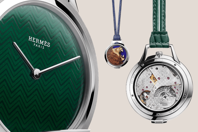 Detaisl, Zifferblatt, Rückseite derSlim dHermes pocket Roaaaaar