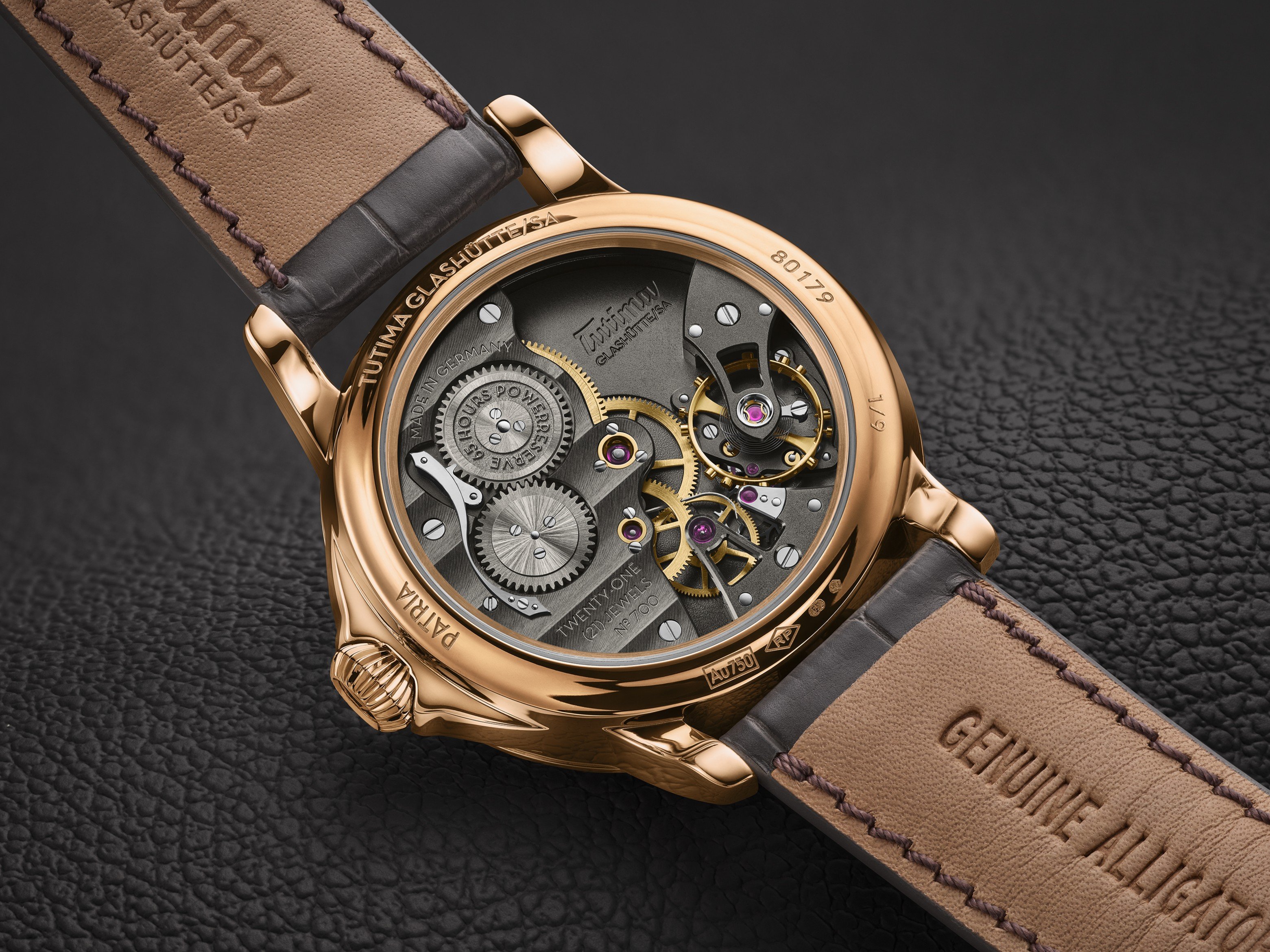 Tutima Glashuette Patria, Ref. 6600-23, dunkles Kaliber, Saphirglasboden